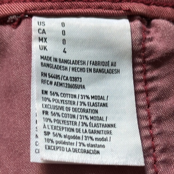 American Eagle Outfitters Super stretch midi shorts chinos brick color Sz 0 - Picture 4 of 4